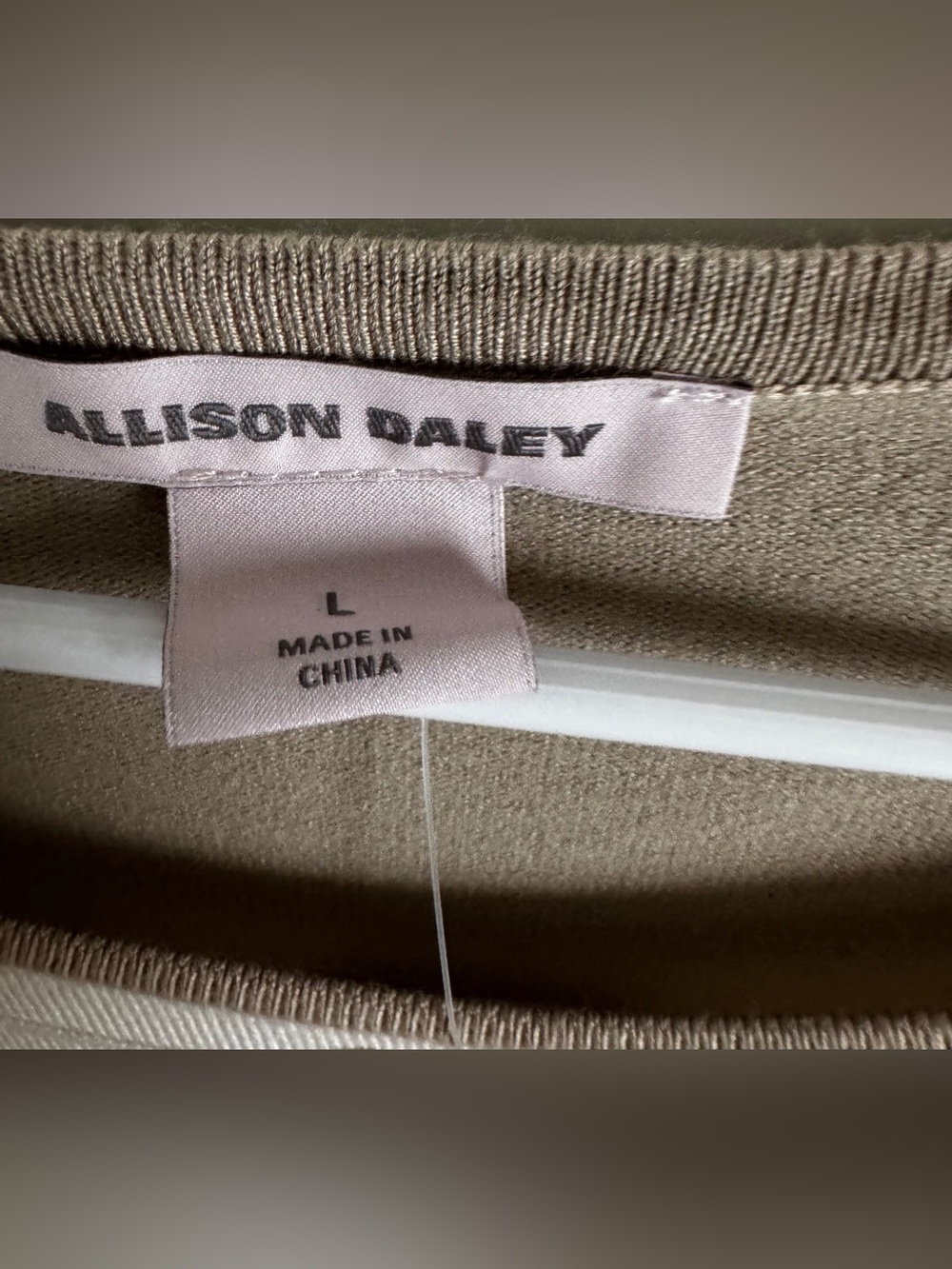 Allison Daley NWT Colorblock Knit Sweater Top Coral Pink Taupe Ivory Large - Picture 4 of 11